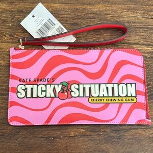 Kate Spade Pink and Red Cherry Wristlet
